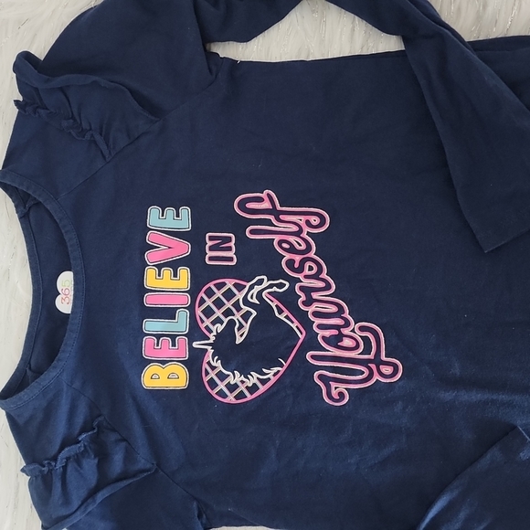 Big girls mustard pants and 2 navy blue Tops set - Picture 5 of 10